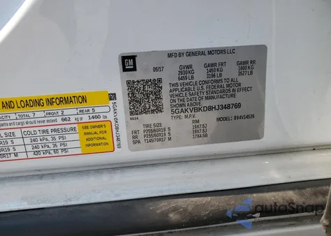 2017 Buick Enclave z USA, uszkodzony, nr VIN 5GAKVBKD8HJ348769